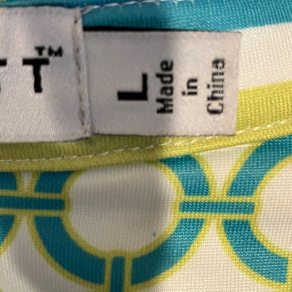 Gretchen Scott Geometric Mod Jersey Dress Green Size Large - Picture 8 of 8